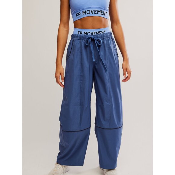 🆕 FP MOVEMENT Wish It Wide Leg Pants / Blue Indigo - Picture 2 of 9